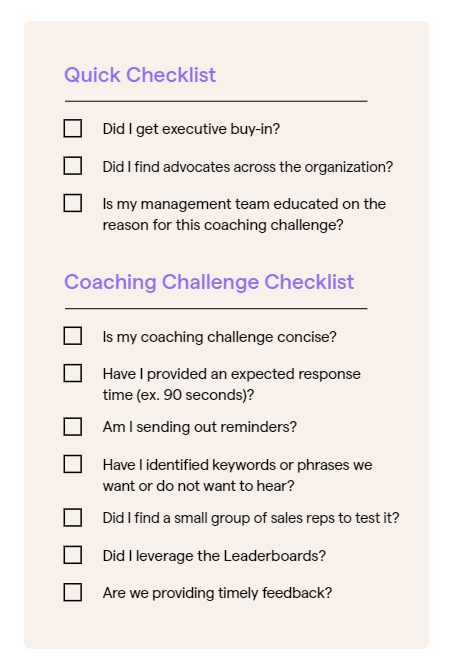 sales Coaching checklist preview
